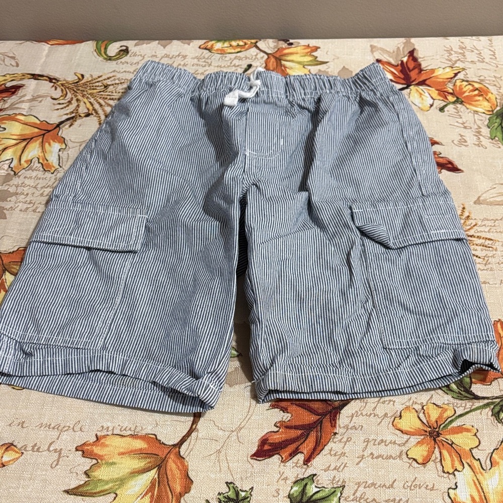 Kids Headquarters Blue Striped Cargo Shorts - Picture 1 of 6